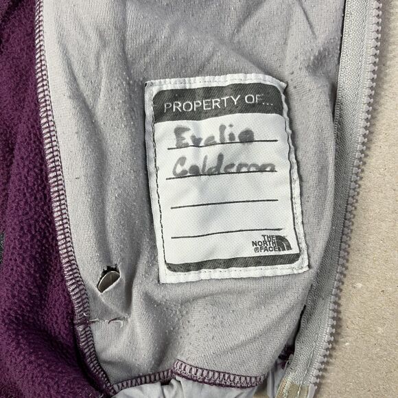 The North Face Denali Fleece Jacket Girls Medium Purple Gray Polartec Full Zip - Picture 11 of 16